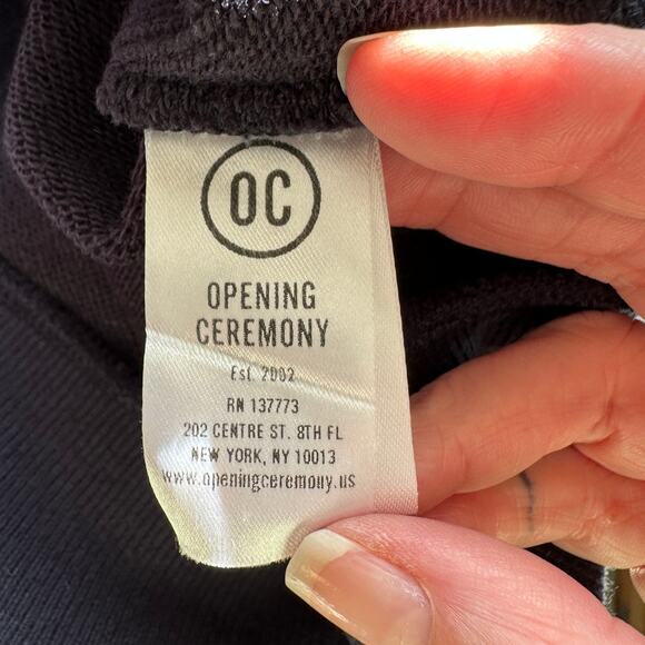 Opening Ceremony Navy Bonsai Multicolored Embroidered Long Sleeve Sweatshirt M - Picture 9 of 13